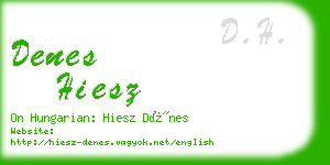 denes hiesz business card